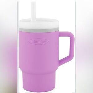 Infantino My 1st Tumbler, Silicone Sippy Cup with Straw and Handle. (Lavender)
